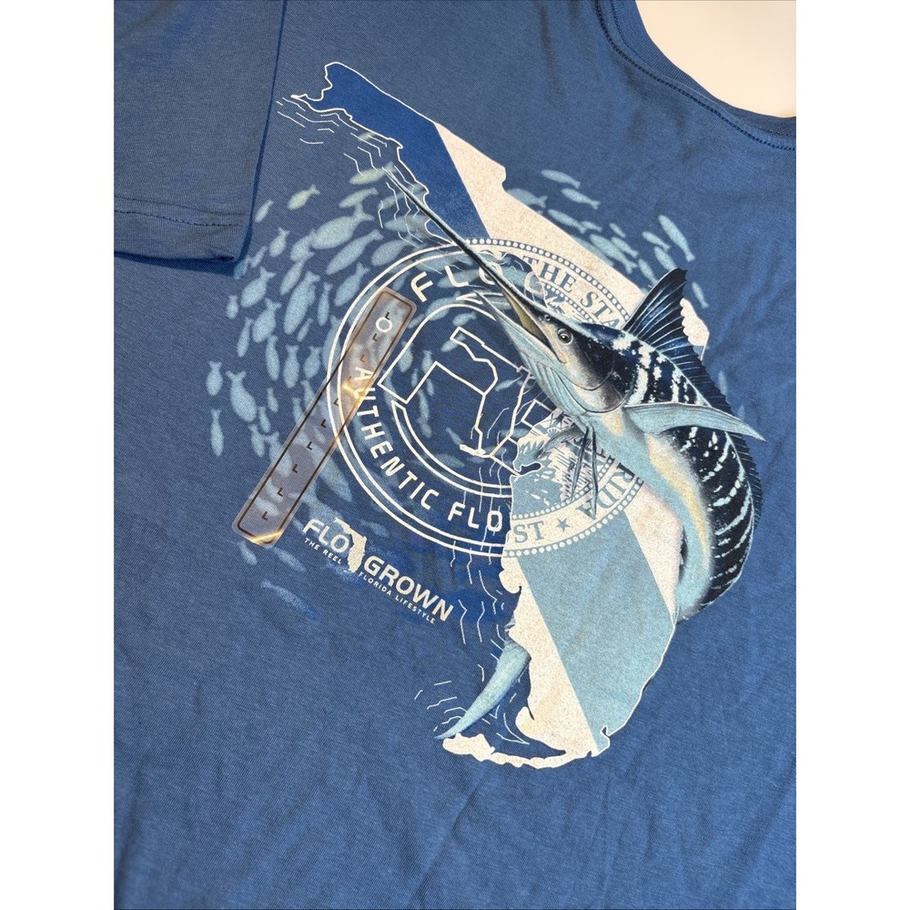 FloGrown Authentic Florida Marlin T-shirt Blue Men's‎ LARGE